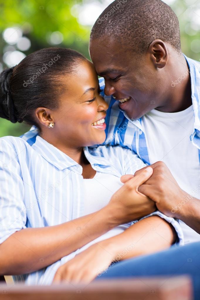 young african american couple in love