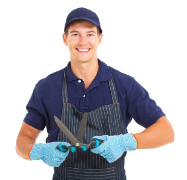 bahçe makası ile bahçıvan