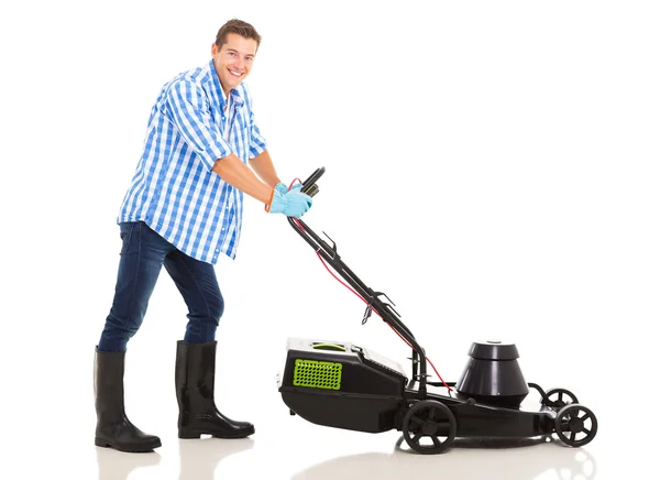 Man mowing lawn — Stock Photo, Image