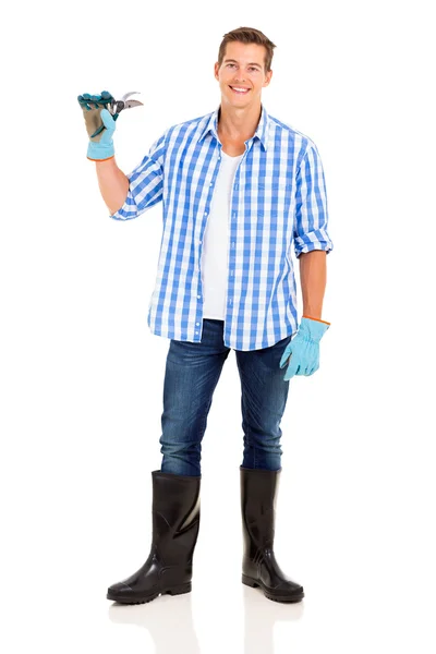 Homem segurando uma poda — Fotografia de Stock