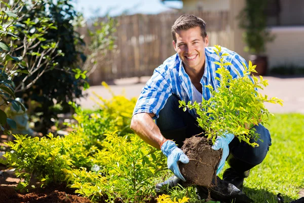 Young man gardening — Stock Photo, Image