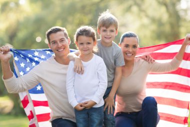 Güzel modern Amerikan ailesi