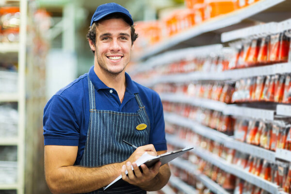 Storekeeper counting stock