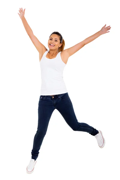 Young woman jumping — Stock Photo, Image