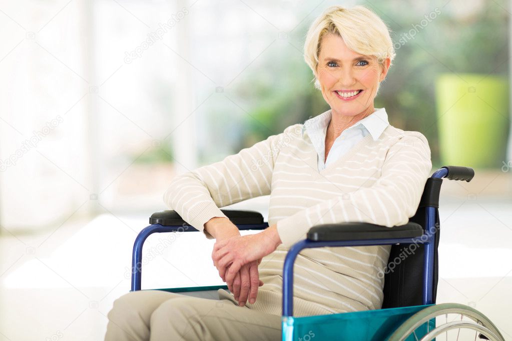 Disabled middle aged woman