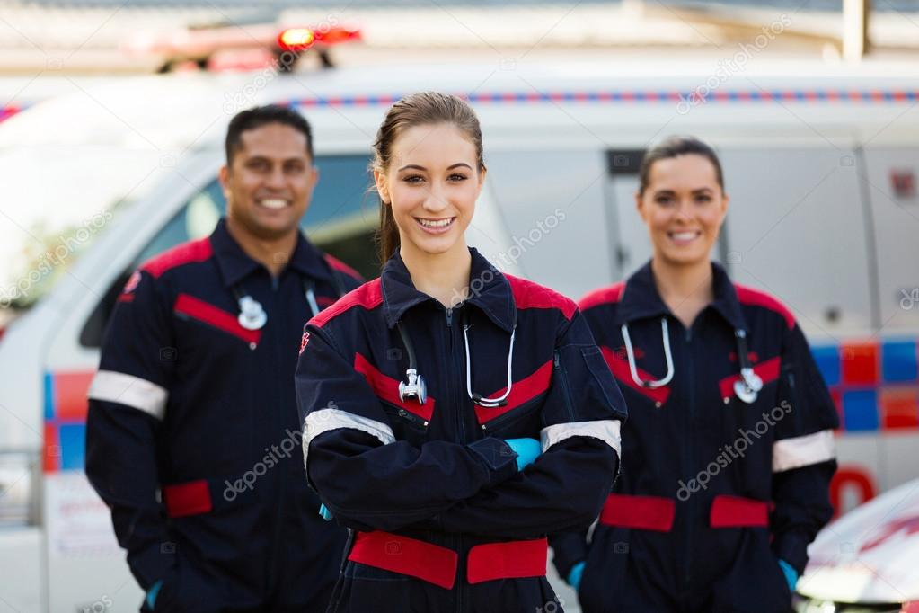 Group of emergency medical technicians