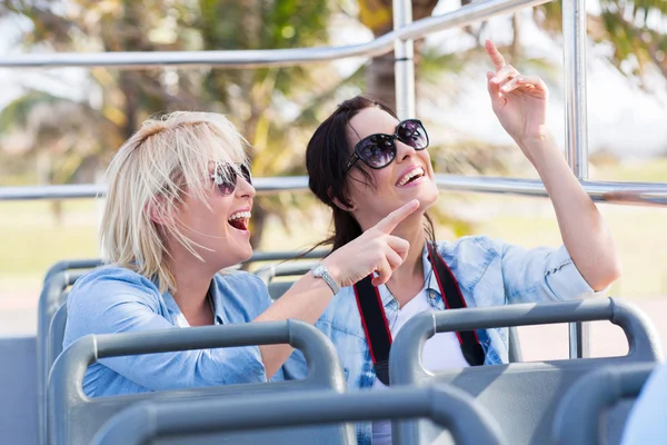 Young tourists on tour bus — Stock Photo, Image