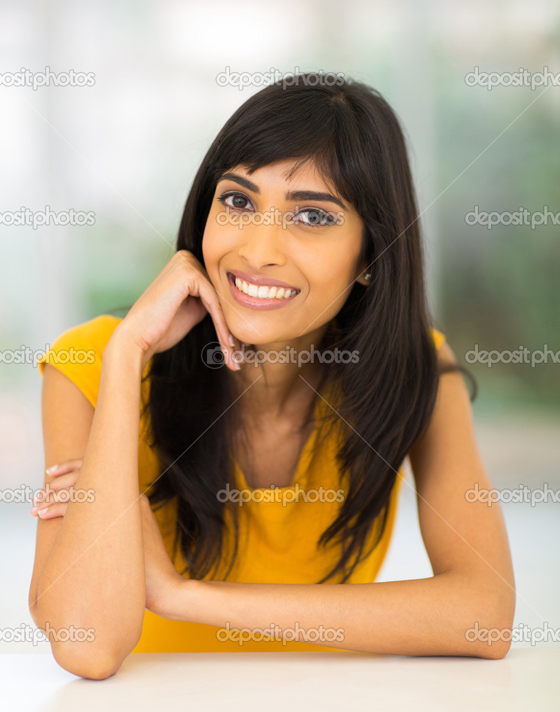 young indian woman relaxing at home