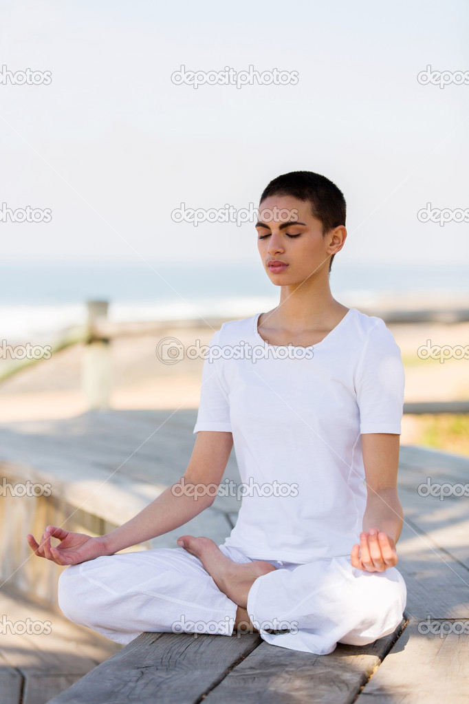 young woman meditating