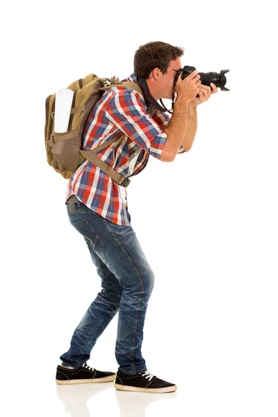 Turista masculino tomando fotos — Foto de Stock