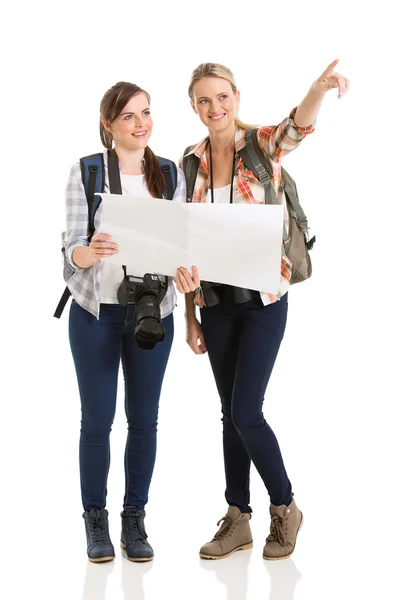 Turistas passear com mapa — Fotografia de Stock