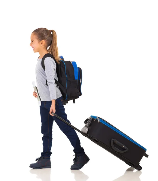 Meisje lopen met Bagage — Stockfoto