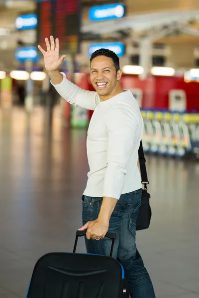 Man waving goodbye — Stock Photo, Image