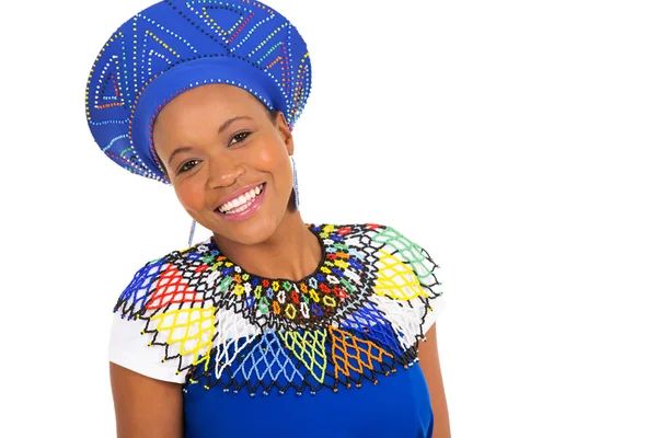 Menina zulu alegre — Fotografia de Stock