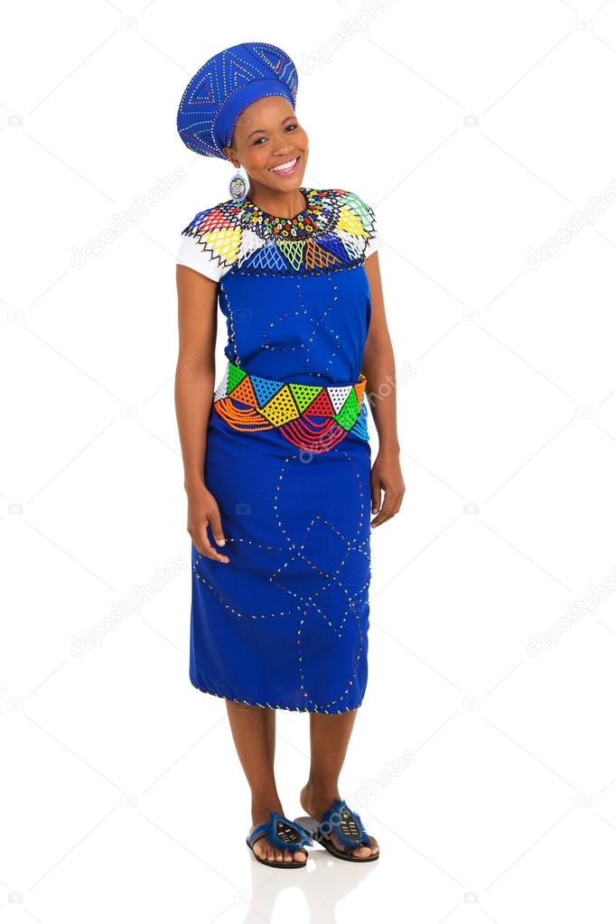 African woman wearing traditional clothing Stock Photo by