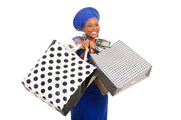 Mujer llevando bolsas de compras —  Fotos de Stock