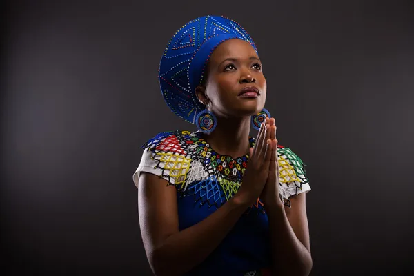 African woman praying — Stock Photo, Image