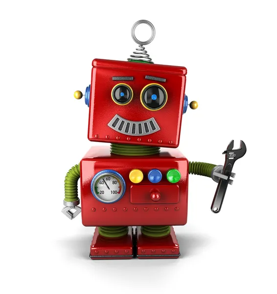 Spielzeugmechaniker-Roboter lizenzfreie Stockfotos