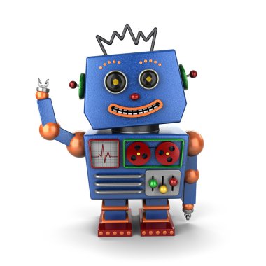 Vintage oyuncak robot sallayarak