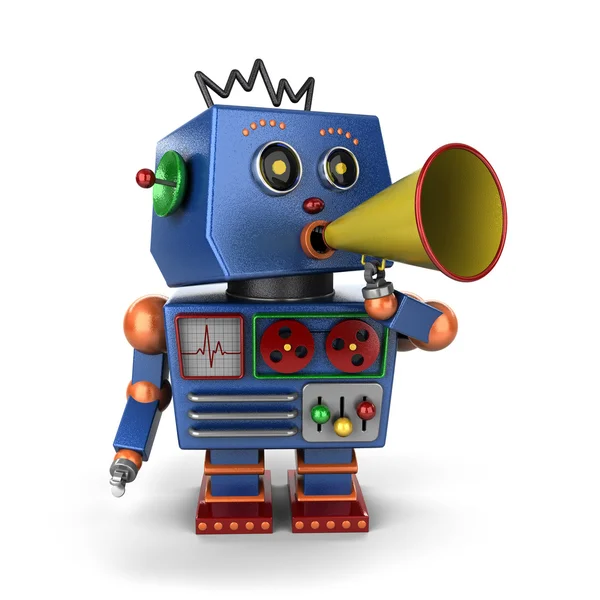 Hračka robot s bullhorn — Stock fotografie
