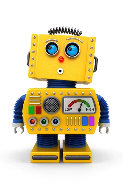 Cute toy robot looking up — Stock Photo, Image