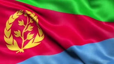 Eritre Bayrağı Kusursuz Döngü. 3 Boyutlu Canlandırma.