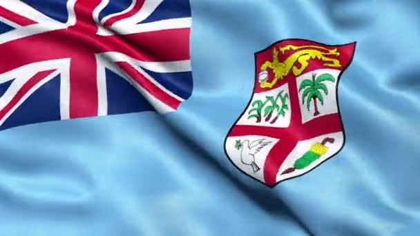 Fidzsi Zászló Zökkenőmentes Hurkot Animáció — Stock videók