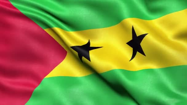 Sao Tomé Principe Vlag Naadloze Lus Animatie — Stockvideo