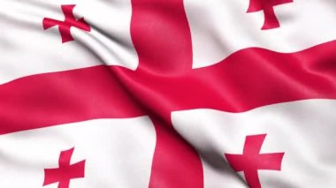 Gürcistan Bayrağı Kusursuz Döngü. 3 Boyutlu Canlandırma.