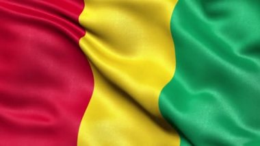 Gine Bayrağı Kusursuz Döngü. 3 Boyutlu Canlandırma.