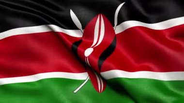 Kenya Flag Seamless Loop. 3D animation.