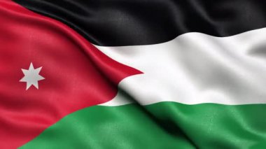 Jordan Flag Seamless Loop. 3D animation.