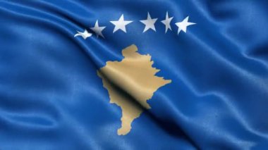 Kosova Bayrağı Kusursuz Döngü. 3 Boyutlu Canlandırma.