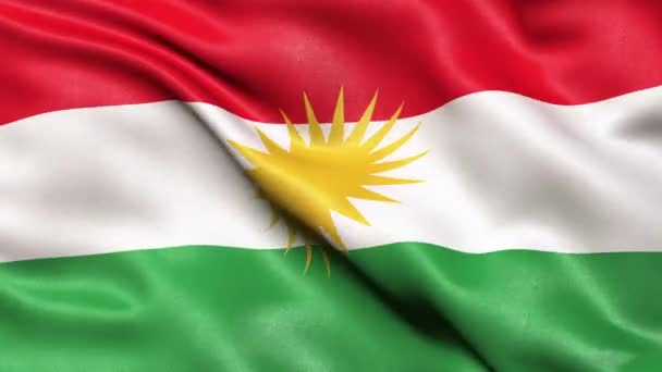 Kurdisztáni Zászló Zökkenőmentes Hurkot Animáció — Stock videók