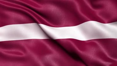 Letonya Bayrağı Kusursuz Döngü. 3 Boyutlu Canlandırma.
