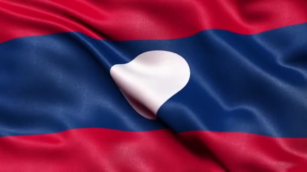 Laos Flag Seamless Loop Inglés Animación — Vídeo de stock