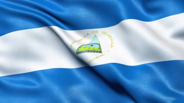 Никарагуа Флаг Бесшовный Петля Анимация — стоковое видео