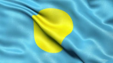 Palau Bayrağı Kusursuz Döngü. 3 Boyutlu Canlandırma.