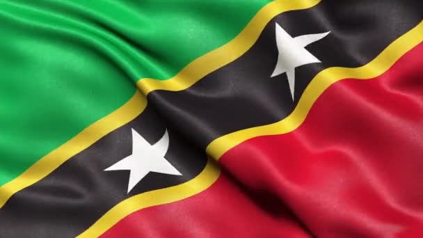 Saint Kitts Nevis Flag Kusursuz Döngü Boyutlu Canlandırma — Stok video