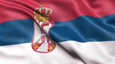 Sırbistan Bayrağı Kusursuz Döngü. 3 Boyutlu Canlandırma.