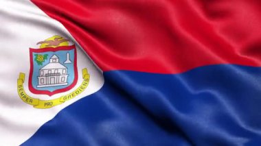 Sint Maarten Bayrağı Kusursuz Döngü. 3 Boyutlu Canlandırma.