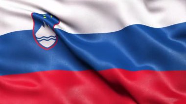 Slovenya Bayrağı Kusursuz Döngü. 3 Boyutlu Canlandırma.