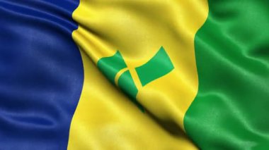 Saint Vincent ve Grenadines Bayraksız Döngü. 3 Boyutlu Canlandırma.