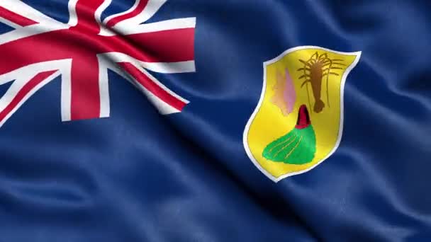 Turks Caicos Islands Flag Zökkenőmentes Hurkot Animáció — Stock videók