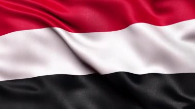 Yemen Bayrağı Kusursuz Döngü. 3 Boyutlu Canlandırma.