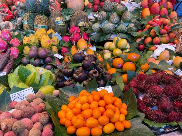 colourfull fruit stand on a farmers market