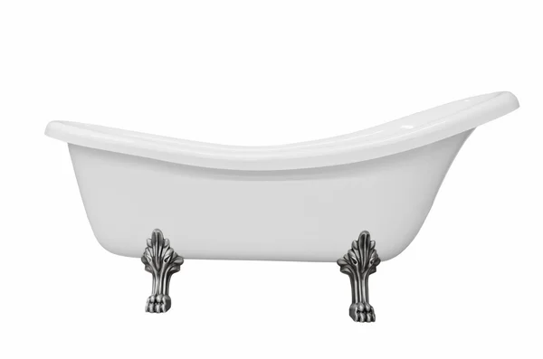 Klasik beyaz banyo küvetinde bacaklar — Stok fotoğraf