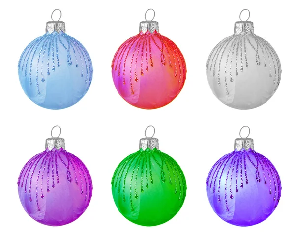 Six colorful Christmas toys — Stock Photo, Image