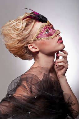 Venedik Maske içinde güzel bir kadın