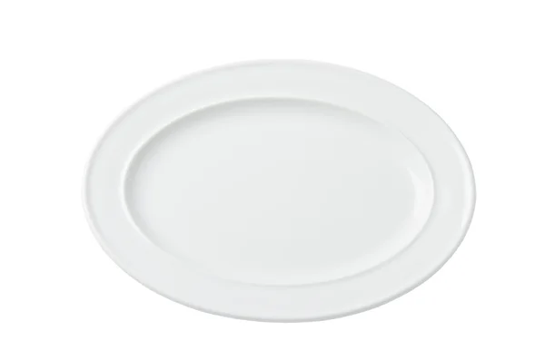 Oval white empty plate — Stock Photo, Image